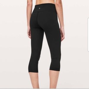 Lululemon Black Crop Wunder Under Leggings Reversible
